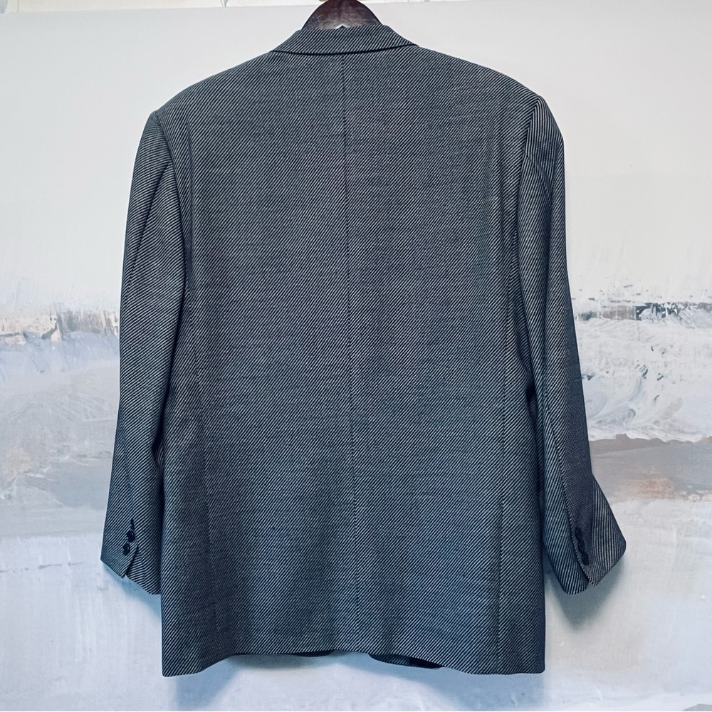 Vtg TRUSSINI Linea Nuova Wool Sport Coat Men 43R Blazer Navy Blue Birdseye Italy - Picture 2 of 16